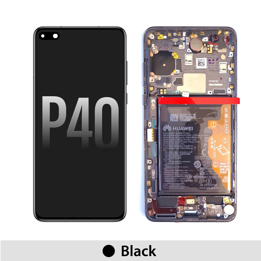 LCD Screen Digitizer Replacement with Frame for Huawei P40