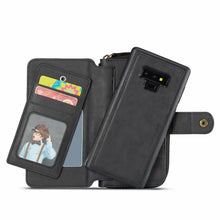 Load image into Gallery viewer, Samsung Galaxy Note 9 BRG Leather Purse 12 Card-Slot Detachable Case
