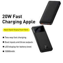 Load image into Gallery viewer, Baseus Bipow Digital Display Power Bank 10000mAh 20W-Black
