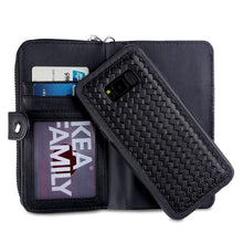 Load image into Gallery viewer, Samsung Galaxy S8 BRG Woven Leather Purse 3 Card-Slot Detachable Case
