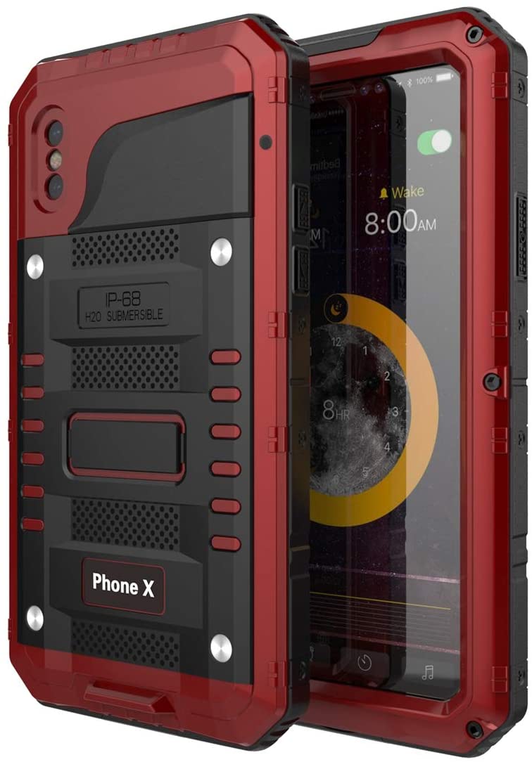 iPhone X IP68 Waterproof Heavy Duty Protection Case - Red