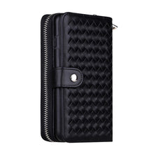 Load image into Gallery viewer, iPhone 7 / 8 BRG Woven Leather Purse 3 Card-Slot Detachable Case
