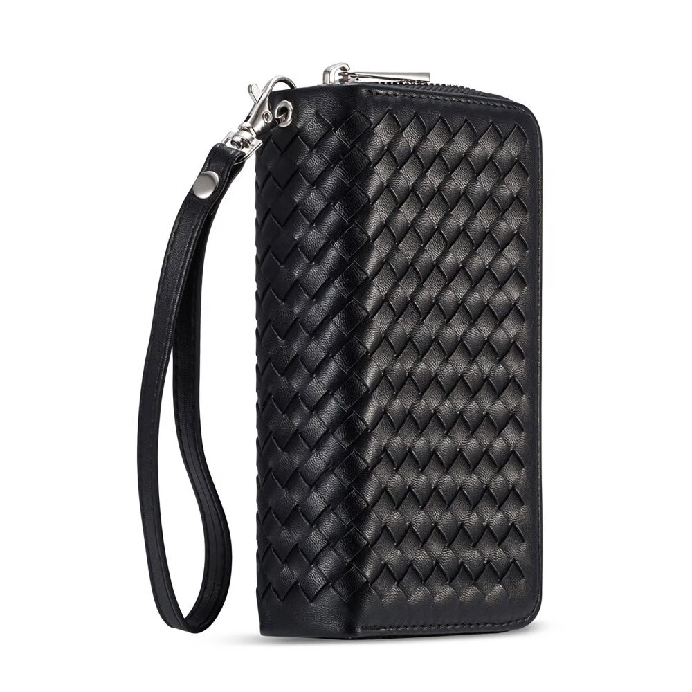 Samsung Galaxy S8 BRG Woven Leather Purse 3 Card-Slot Detachable Case